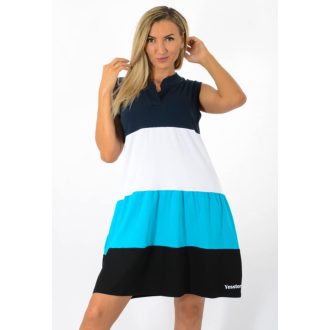   Több színű ,ingfazonú,A vonalú,ujjatlan  tunika! türkiz M-XL