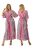 Mintás szatén ,dupla V kivágású,mell alatt kötős maxi ruha! pink  M-XL