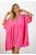 V kivágású,mell alatt szabott lenge tunika! pink XXL-6XL