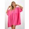 V kivágású,mell alatt szabott lenge tunika! pink XXL-6XL