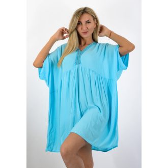 V kivágású,mell alatt szabott lenge tunika! kék XXL-6XL