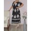 Népi motívumos,válla nyitott ,oldala felsliccelt maxi ruha!  XL-3XL