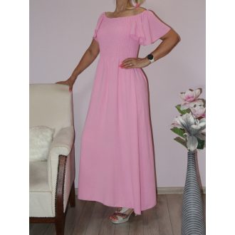 Lepke ujjú,mellben gumírozott maxi ruha! rózsaszín S-L