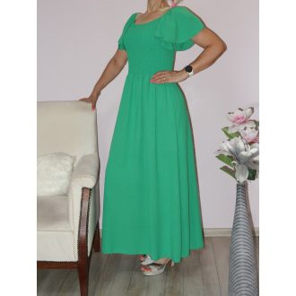 Lepke ujjú,mellben gumírozott maxi ruha! zöld  S-L