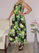 Citromos,dupla V kivágású maxi ruha!  L-XXL