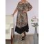 Leopárdos,válla nyitott, V kivágású maxi ruha!  XL-XXL