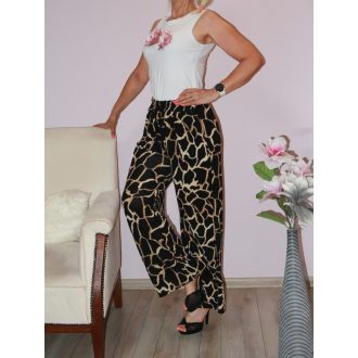   Ocelot mintás,derékban kötős,egyenesszárú,zsebes nadrág!   L-XXL