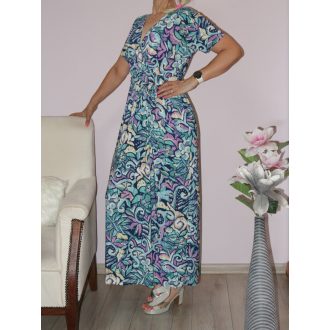 Mintás,átlapolt,gumis derekú,öves maxi ruha !  M-XL