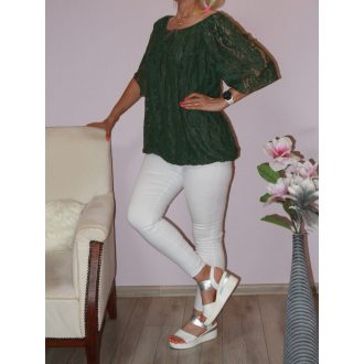 Csipkés gumis aljú felső ! khaki L-XXL