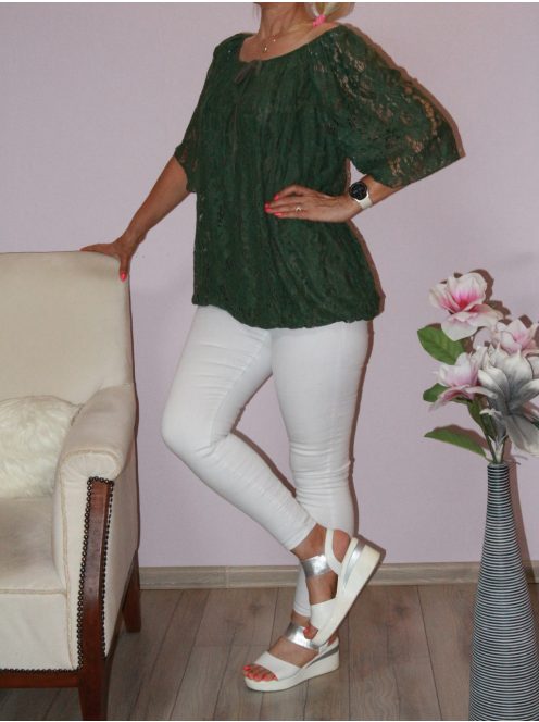 Csipkés gumis aljú felső ! khaki L-XXL