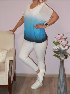 Színátmenetes,gumis aljú, muszlin felső! kék L-XXL