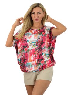 Virágos,aszimmetrikus,gumis aljú felső !  L-XXL