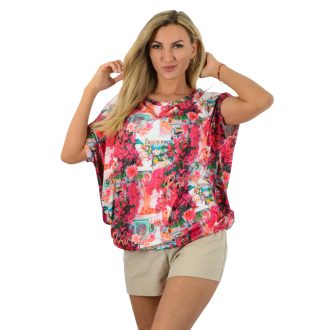 Virágos,aszimmetrikus,gumis aljú felső !  L-XXL