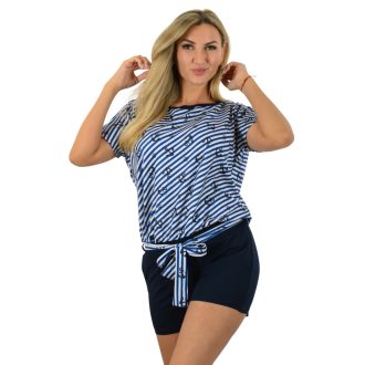 Csíkos,horgonyos ,zsebes,öves overál ! sötétkék  M-XL