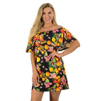 Citromos ,fodros,vállra húzható ruha !  M-XL