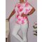 Mintás gumis aljú felső! pink L-XXL
