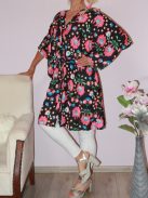 Népi motívumos,derékban kötős,T ujjú,gombos ingtunika!  XL -XXL