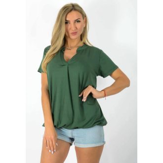 Egyszínű, ingfazonú ,gumis aljú felső! khaki L-XXL