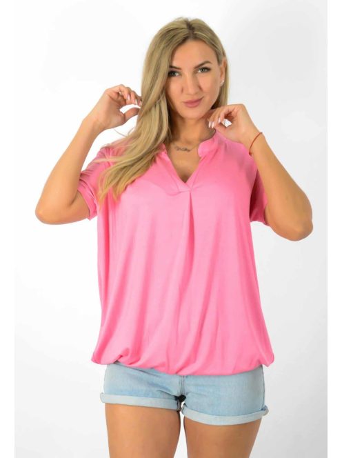 Egyszínű, ingfazonú ,gumis aljú felső! rózsaszín L-XXL