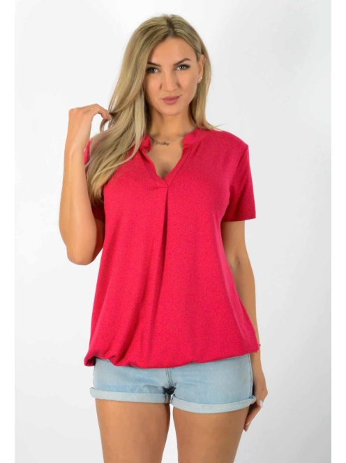 Egyszínű, ingfazonú ,gumis aljú felső! málna L-XXL