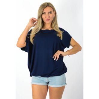Egyszínű,lenge,gumis aljú felső ! sötétkék L-XXL