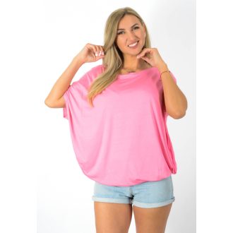 Egyszínű,lenge,gumis aljú felső ! rzsaszín L-XXL