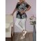 Mandala mintás,nyitott vállú,gumis aljú felső!  XL-XXL