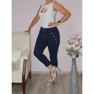 Gombdíszes,zsebes ,gumisderekú nadrág ! sötétkék L-XXL
