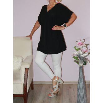 Egyszínű,V nyakú felső! fekete XL-XXL