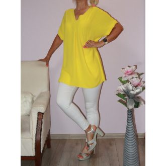 Egyszínű,V nyakú felső! sárga XL-XXL
