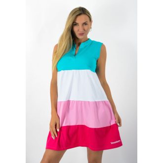   Több színű ,ingfazonú,A vonalú,ujjatlan  tunika! türkiz M-XL