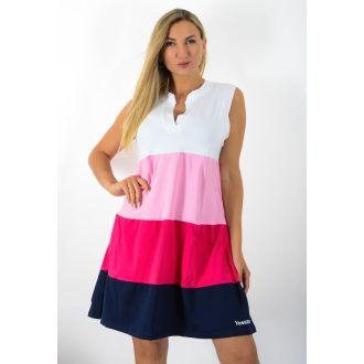  Több színű ,ingfazonú,A vonalú,ujjatlan tunika! fehér-rózsaszín-pink-sötétkék M-XL