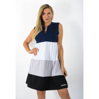   Több színű ,ingfazonú,A vonalú,ujjatlan tunika! sötétkék-fehér-szürke-fekete M-XL