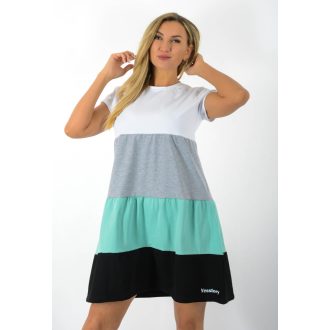   Több színű ,kereknyakú,A vonalú tunika! fehér-szürke-menta-fekete M-XL