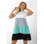 Több színű ,kereknyakú,A vonalú tunika! fehér-szürke-menta-fekete M-XL