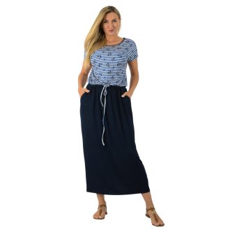 Csíkos,horgonyos,derékban kötős maxi ruha!  L-XL
