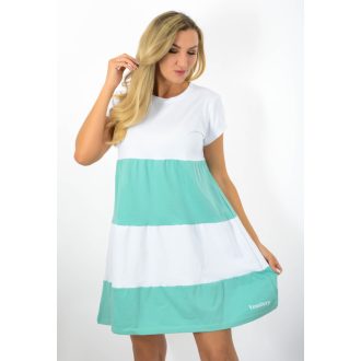   Két színű ,kereknyakú,A vonalú tunika! fehér-menta M-XL