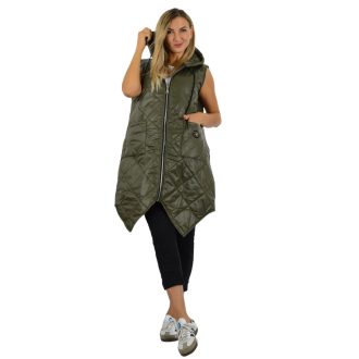   Steppelt ,strasszköves,kapucnis,zsebes mellény! khaki XL-XXL