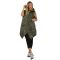 Steppelt ,strasszköves,kapucnis,zsebes mellény! khaki XL-XXL