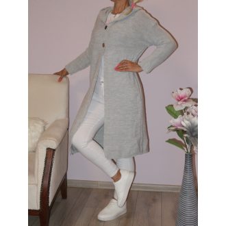 Kapucnis,gombos,kötött kardigán ! szürke M-XL Kapucnis,gombos,kötött kardigán ! szürke M-XL