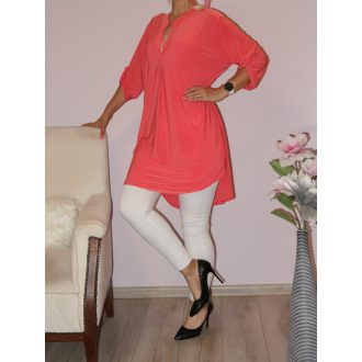 Egyszínű hátulja hosszabb ingtunika! korall XL-3XL
