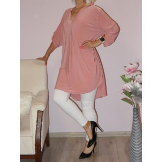   Egyszínű hátulja hosszabb ingtunika! púderrózsaszín XL-3XL
