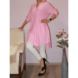 Egyszínű hátulja hosszabb ingtunika! rózsaszín XL-3XL