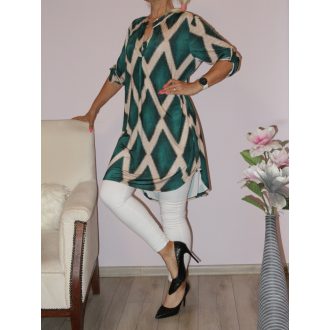 Mintás hátulja hosszabb ingtunika! zöld-bézs XL-3XL