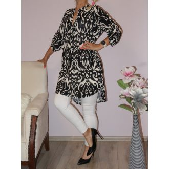 Mintás hátulja hosszabb ingtunika! fekete-fehér XL-3XL