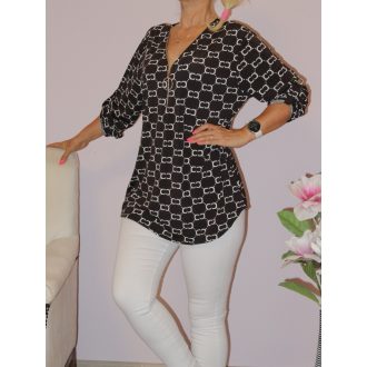 Mintás,cipzáras felső ! fekete-fehér L-XXL
