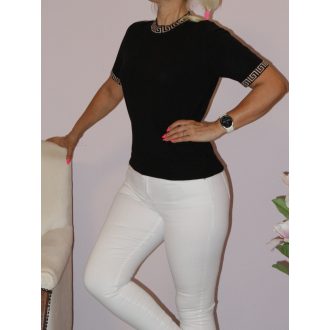 Görög mintás,likrás kötött felső! fekete S-XL