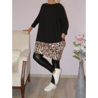 Leopárd mintás,oldal zsebes,lenge tunika ! XXL-3XL