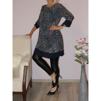 Leopárd mintás,muszlin tunika ! sötétkék  L-XL