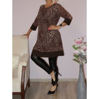 Leopárd mintás,muszlin tunika ! barna  L-XL